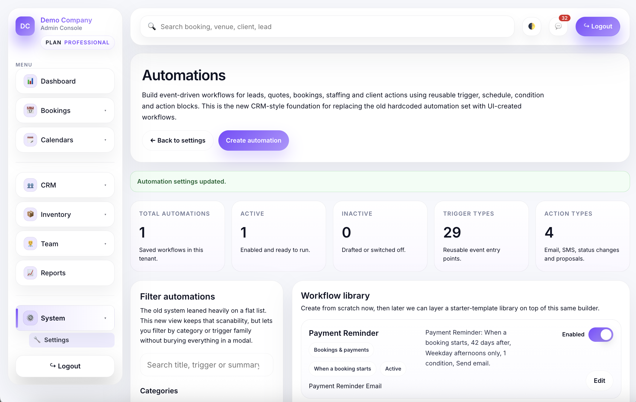 Planellio workflow automation engine